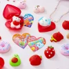 28Pcs Hearts Filled Mochi Squishy Toys with Kids Valentines Cards for Classroom Exchange