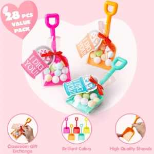 28Pcs Valentines Day I DIG YOU Shovel Toy with Valentines Day Cards for Kids-Classroom Exchange Gifts