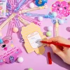 36Pcs Unicorn Theme Bubble wands with Valentines Day Cards for Kids-Classroom Exchange Gifts