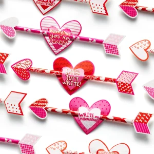 36Pcs Valentines Day Arrow Pencil with Valentines Day Cards for Kids-Classroom Exchange Gifts