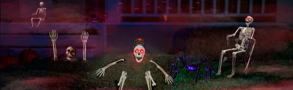 Light Up Halloween Skeleton Decorations