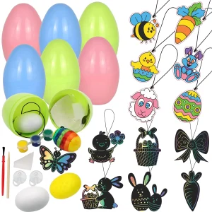 12Pcs Prefilled Easter Eggs with DIY Art and Craft Painting Kit