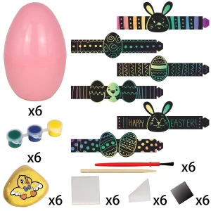 12pcs Prefilled Easter Eggs with DIY Art and Craft Rock Kit
