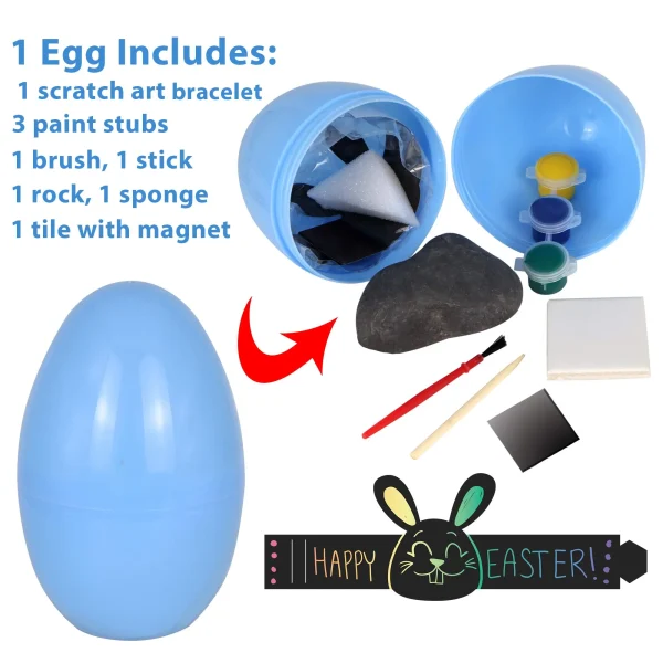 12pcs Prefilled Easter Eggs with DIY Art and Craft Rock Kit
