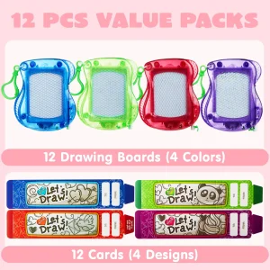 12pcs Mini Magnetic Drawing Board with Heart Boxes