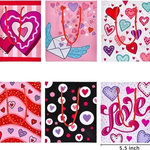 12pcs Valentines Day Gift Bags Paper with Tissue