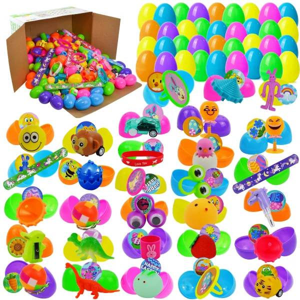 160Pcs Assorted Toys Pre-filled Easter Eggs