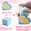 16Pcs Valentines Day Infinity Cube  Sensory Toy with Heart Boxes
