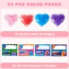 24pcs Valentine Heart Stress Ball with Cards