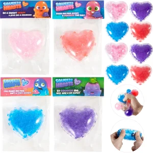 24pcs Valentine Heart Water Bead Stress Ball with Cards