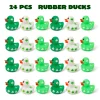 24Pcs St.Patrick's Day Rubber Ducks Bulk