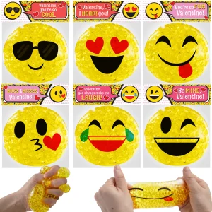 24pcs Emoji Squeeze Water Bead Stress Ball with Cards