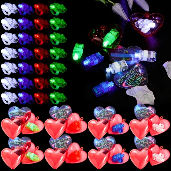 28pcs Led Finger Lights with Valentine Cards