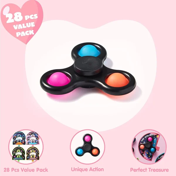 28pcs  Spinner with Valentines Day Cards