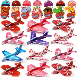 28pcs Valentines Day Cards with Foam Airplanes