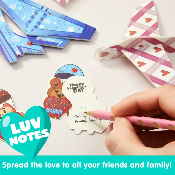 28pcs Valentines Day Cards with Foam Airplanes