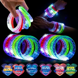 28pcs Flashing LED Bracelets with Valentines Gift Cards