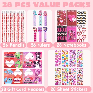 28pcs Valentines Stationery Set with Gift Cards