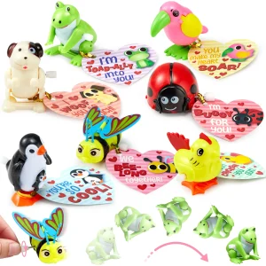 28pcs Valentine Wind Up Toy with Cards