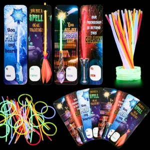 30pcs Valentines Day Gift Cards with Glow Sticks