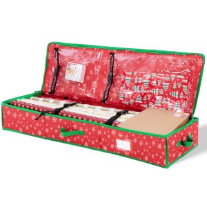 40″ Snowflake Patterned Gift Wrap Organizer (Red)