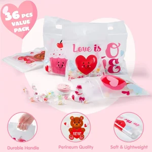 36pcs Valentines Day Cellophane Gift Bag with Gift Tag