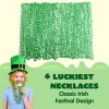 36Pcs St Patrick’s Green Shamrock Bead Necklaces
