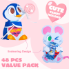 48pcs Valentines Animal Candy Gift Card Holder