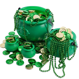4Pcs St.Patrick’s Day Green Cauldrons with Handle