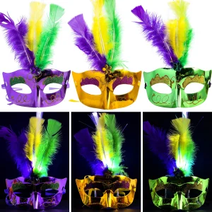6Pcs LED Mardi Gras Mask