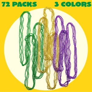 72Pcs Mardi Gras Beads Necklaces