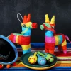8Pcs Mini Donkey Pinatas MultiColor