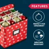 Christmas Ornament Storage Box with Ornament Pattern (Red)
