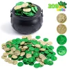 Large Black Cauldron and 208 St Patrick‘s Coins