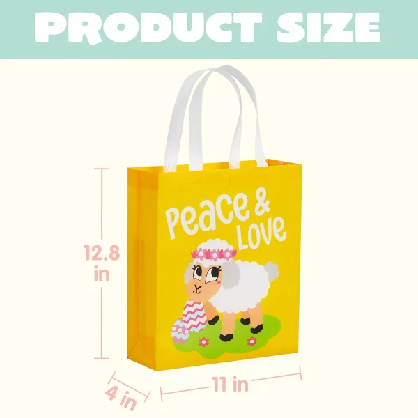 12Pcs Easter Non Woven Tote Bags
