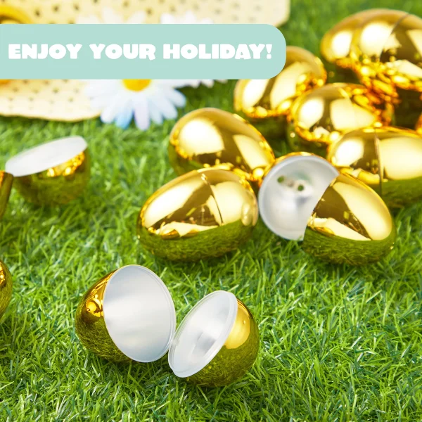 18Pcs Golden Easter Egg Shells