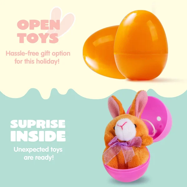 18Pcs Plush Animal Toys Prefilled Easter Eggs 2.23in