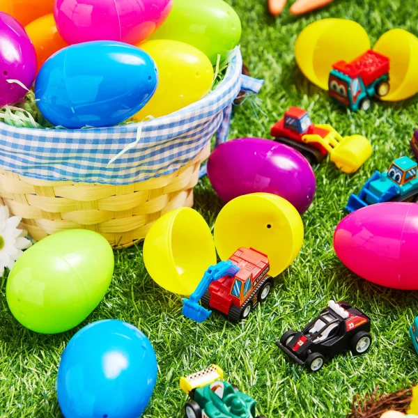 18Pcs Pull Back Cars Prefilled Easter Eggs 3in