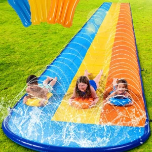 18ft Triple Lanes Water Slide with 3 Boogie Boards