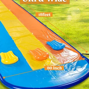 18ft Triple Lanes Water Slide with 3 Boogie Boards