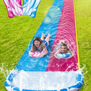 22.5ft Waves Double Lawn Water Slide (pink)