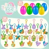 24Pcs Plush Bubble Keychain Prefilled Easter Eggs