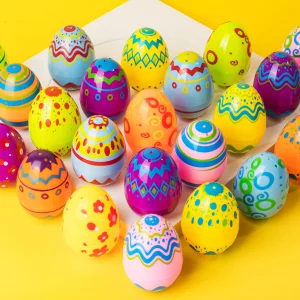 24Pcs Printed Easter Egg Shells 3.15in
