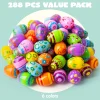 288Pcs Printed and Golden Easter Egg Shells 2.3in