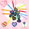 28Pcs Kids Valentines Day Cards with Ultra Bright Large Glow Sticks