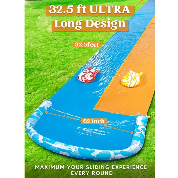 32.5ftWaves Double Lawn Water Slide