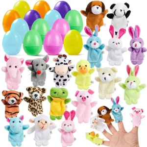 36Pcs Animal Finger Puppets Easter Eggs