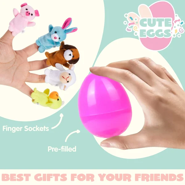 36Pcs Animal Finger Puppets Easter Eggs