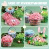 3Pcs Easter Bamboo Woven Goodie Basket with 3 Colors Easter Grass