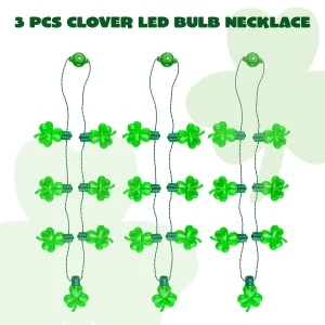 3Pcs St Patrick’s Day Light Up Necklaces